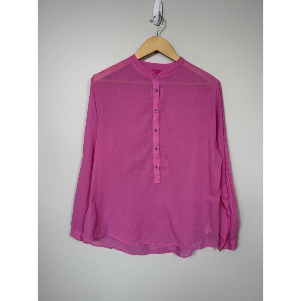 Fresh Produce Women Blouse XL Tissue Cotton Collarless Lightweight Beach NWT